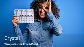  Presentation with arab - Colorful presentation enhanced with young-beautiful-curly-arab-woman backdrop and a ocean colored foreground