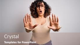  Presentation with arab - Amazing presentation design having young-beautiful-curly-arab-woman backdrop and a coral colored foreground