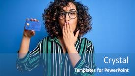  Presentation with payment - Cool new presentation design with young-beautiful-curly-arab-woman backdrop and a teal colored foreground