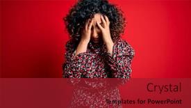  Presentation with red floral - Colorful presentation theme enhanced with young-beautiful-curly-arab-woman backdrop and a crimson colored foreground