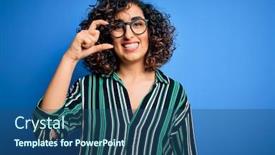  Presentation with arab - Slides featuring young-beautiful-curly-arab-woman background and a ocean colored foreground