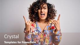  Presentation with arab music - Theme with young-beautiful-curly-arab-woman background and a coral colored foreground