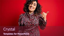  Presentation with red floral - Audience pleasing slide deck consisting of young-beautiful-curly-arab-woman backdrop and a tawny brown colored foreground