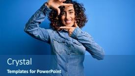  Presentation with arab - PPT theme consisting of young-beautiful-curly-arab-woman background and a ocean colored foreground