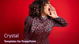  Presentation with red floral - Theme having young-beautiful-curly-arab-woman background and a tawny brown colored foreground