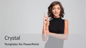  Presentation with black woman - Colorful presentation design enhanced with young beautiful curly inspired woman backdrop and a light gray colored foreground