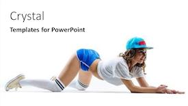  Presentation with studio - Slides having young-beautiful-dancer-jumping background and a white colored foreground