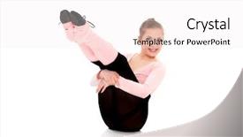  Presentation with dance beautiful couple dancing ballroom - Slide deck with young beautiful dancer posing isolated background and a sky blue colored foreground