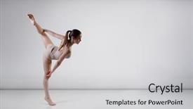  Presentation with teen girl - Cool new presentation design with young beautiful dancer teen girl backdrop and a light gray colored foreground