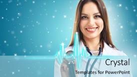  Presentation with snow illustrated for children - Audience pleasing presentation consisting of young beautiful doctor and cardiogram backdrop and a  colored foreground