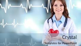  Presentation with interior - Presentation design having young-beautiful-doctor-interior-background background and a light blue colored foreground