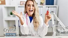  Presentation with hands holding - Slide set enhanced with young-beautiful-doctor-woman-holding background and a soft green colored foreground