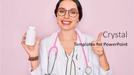  Presentation with coral reefs blue water beautiful sky - Cool new slide deck with young-beautiful-doctor-woman backdrop and a lemonade colored foreground
