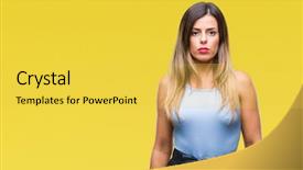  Presentation with simple business - Theme consisting of young beautiful elegant business woman background and a  colored foreground