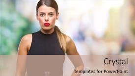  Presentation with simple business - Presentation enhanced with young beautiful elegant business woman background and a  colored foreground
