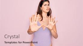  Presentation with forbidden - PPT layouts enhanced with young-beautiful-fashion-girl-wearing background and a lemonade colored foreground