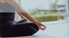  Presentation with wellbeing - Presentation design consisting of young-beautiful-female-exercising-stretching background and a lemonade colored foreground