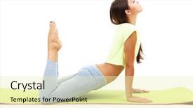  Presentation with fitness - Amazing slide set having young-beautiful-fitness-girl-doing backdrop and a soft green colored foreground