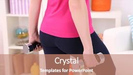  Presentation with exercise kids kid doing fitness - Amazing presentation design having young beautiful fitness girl exercising at home close up backdrop and a coral colored foreground