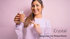  Presentation with fitness - Slides with young-beautiful-fitness-woman-drinking background and a lemonade colored foreground