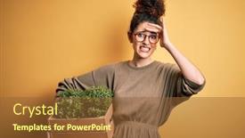  Presentation with shame - Audience pleasing presentation consisting of young-beautiful-gardener-woman backdrop and a tawny brown colored foreground
