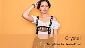  Presentation with coral reefs blue water beautiful sky - Cool new presentation theme with young-beautiful-german-woman backdrop and a yellow colored foreground