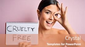  Presentation with cruelty - Cool new slide set with young-beautiful-girl-asking backdrop and a coral colored foreground