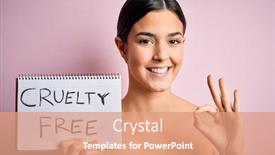  Presentation with cruelty - Beautiful slide deck featuring young-beautiful-girl-asking backdrop and a coral colored foreground