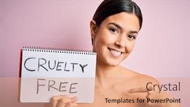  Presentation with cruelty - Amazing PPT layouts having young-beautiful-girl-asking backdrop and a coral colored foreground