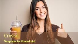  Presentation with drinking glass - Slide deck consisting of young-beautiful-girl-drinking-glass background and a tawny brown colored foreground