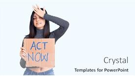  Presentation with now - Presentation theme enhanced with young-beautiful-girl-holding-act background and a cool aqua colored foreground