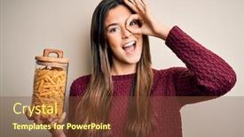  Presentation with dry eye - PPT theme featuring young-beautiful-girl-holding-bottle background and a tawny brown colored foreground