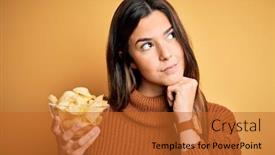  Presentation with bowl - Slide set having young-beautiful-girl-holding-bowl background and a red colored foreground