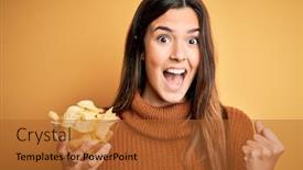  Presentation with bowl - Presentation theme with young-beautiful-girl-holding-bowl background and a red colored foreground