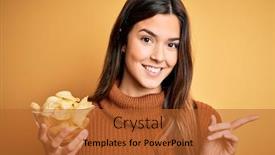  Presentation with bowl - Cool new slide deck with young-beautiful-girl-holding-bowl backdrop and a red colored foreground