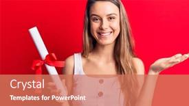  Presentation with barbie girl - Amazing slide set having young-beautiful-girl-holding-graduate backdrop and a coral colored foreground