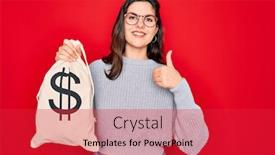  Presentation with beautiful young girl red - Beautiful slide deck featuring young-beautiful-girl-holding-money backdrop and a red colored foreground