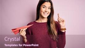  Presentation with paper - Presentation enhanced with young-beautiful-girl-holding-paper background and a tawny brown colored foreground