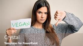  Presentation with vegan - Audience pleasing slides consisting of young-beautiful-girl-holding-paper backdrop and a violet colored foreground
