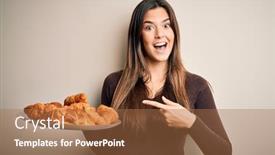  Presentation with breakfast - Beautiful presentation featuring young-beautiful-girl-holding-plate backdrop and a coral colored foreground