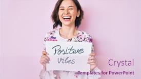  Presentation with crazy - Cool new slide deck with young-beautiful-girl-holding-positive backdrop and a lemonade colored foreground