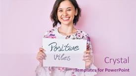  Presentation with cool - Slides enhanced with young-beautiful-girl-holding-positive background and a lemonade colored foreground