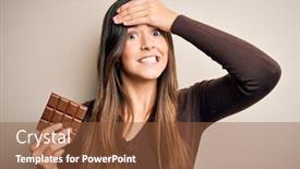  Presentation with white chocolate - Presentation theme having young-beautiful-girl-holding-sweet background and a tawny brown colored foreground