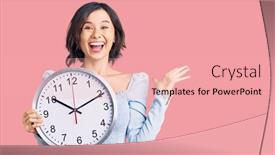  Presentation with happy young student girl holding - Beautiful slides featuring young-beautiful-girl-holding backdrop and a coral colored foreground