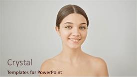  Presentation with confident - Theme enhanced with young-beautiful-girl-smiling-confident and a soft green colored foreground