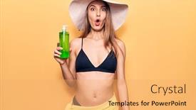  Presentation with aloe vera - Slides featuring young-beautiful-girl-wearing-bikini background and a yellow colored foreground