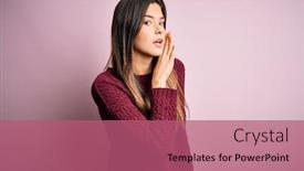  Presentation with malicious malware - Slide deck having young-beautiful-girl-wearing-casual background and a coral colored foreground