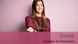  Presentation with acceptance - PPT theme featuring young-beautiful-girl-wearing-casual background and a coral colored foreground