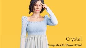  Presentation with acne - Slide set consisting of young-beautiful-girl-wearing-casual background and a yellow colored foreground