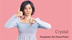  Presentation with conflict - Slide deck with young-beautiful-girl-wearing-casual background and a coral colored foreground